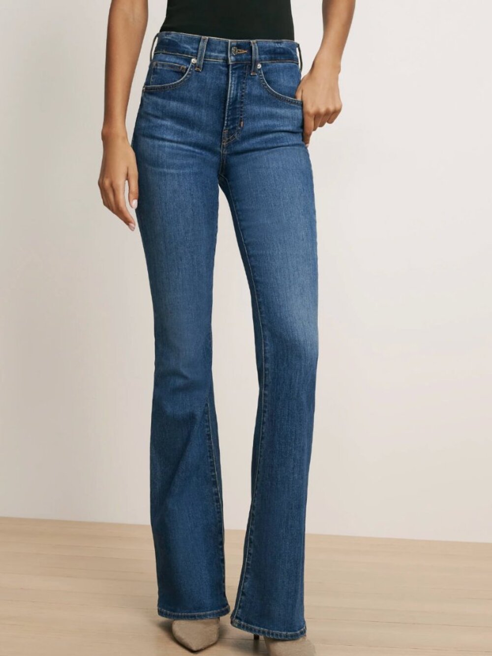 Veronica Beard Beverly Skinny-Flare Jean Dark Wash